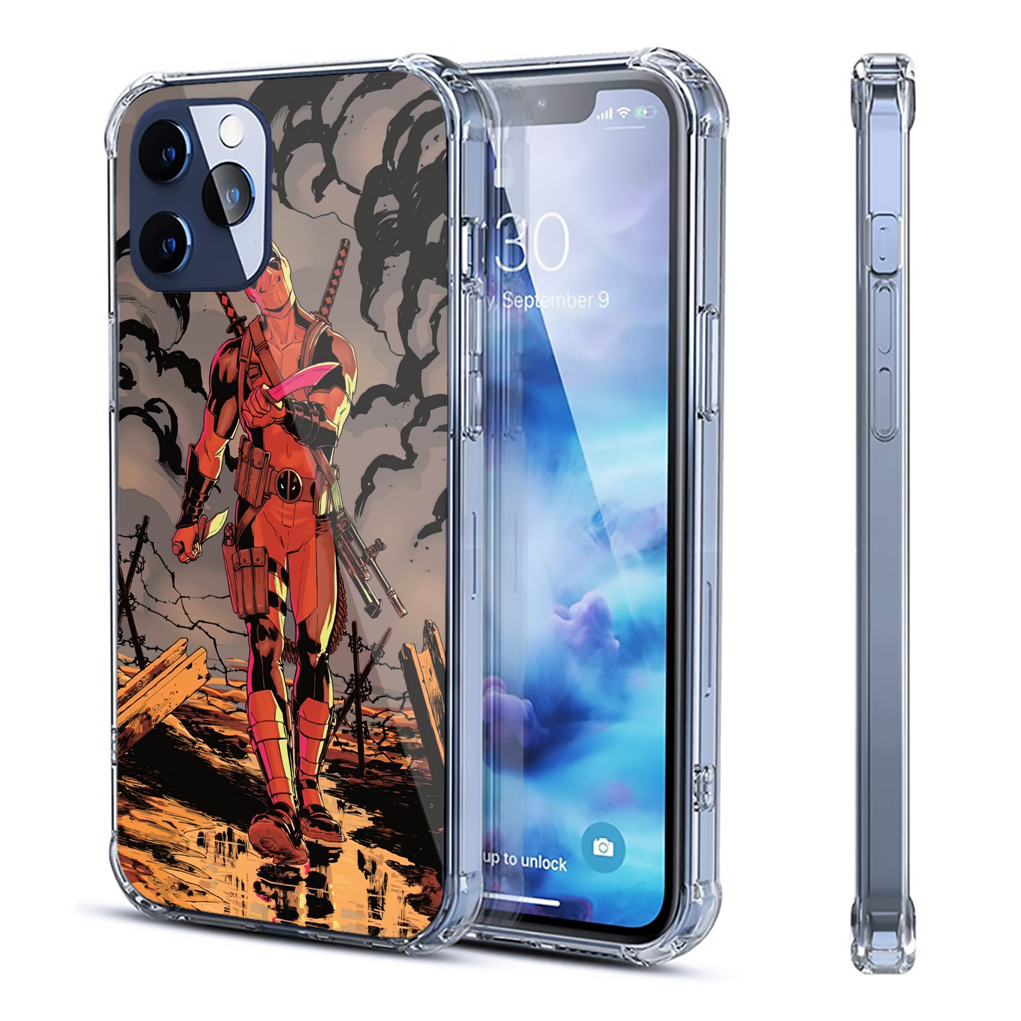 （画像用） Deadpool デッドプール 【iPhone 12シリーズ対応】透明スマホケース（クリアソフトケース）